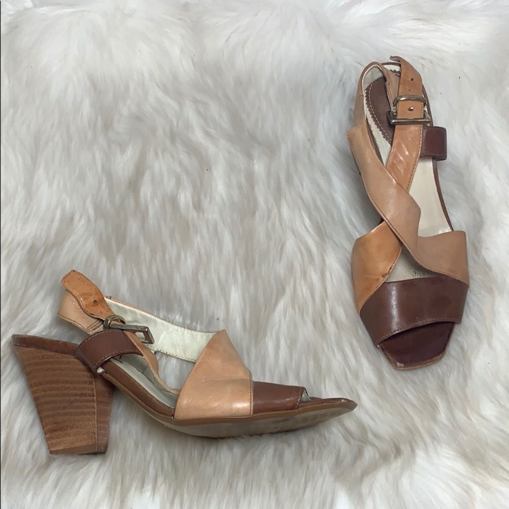 Pierre Cardin Tanrown Leather Sandals Sz 37/7